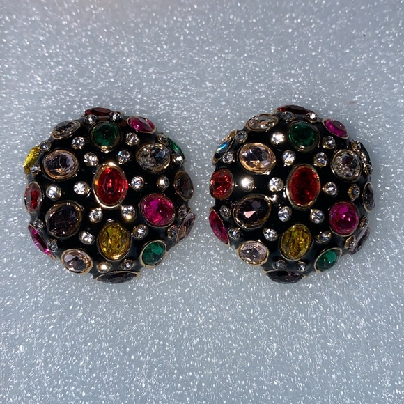 #13 - Crystal Round Stud Earring Art Deco Sparkle Rhinestone Ball Shaped - Picture 2 of 3